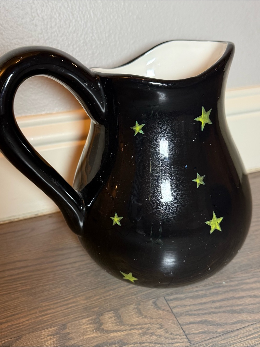 VINTAGE Target Black Ceramic Halloween Pitcher with Orange Jack-o'-Lanterns - Picture 5 of 9